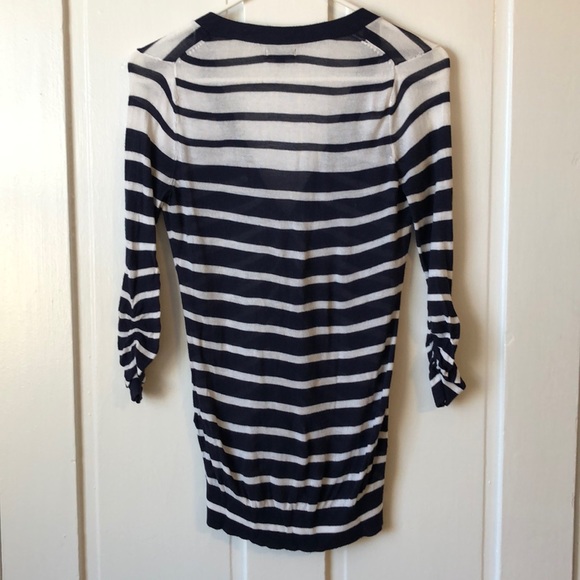 EXPRESS blue & white stripe knit sweater. size XS - Picture 3 of 3